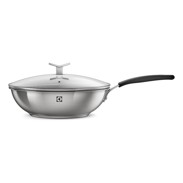 Panela Wok Antiaderente Com Tampa (28cm) Electrolux - Cor Prateado Panela Wok Antiaderente Com Tampa (28cm) Electrolux - Cor Prateado