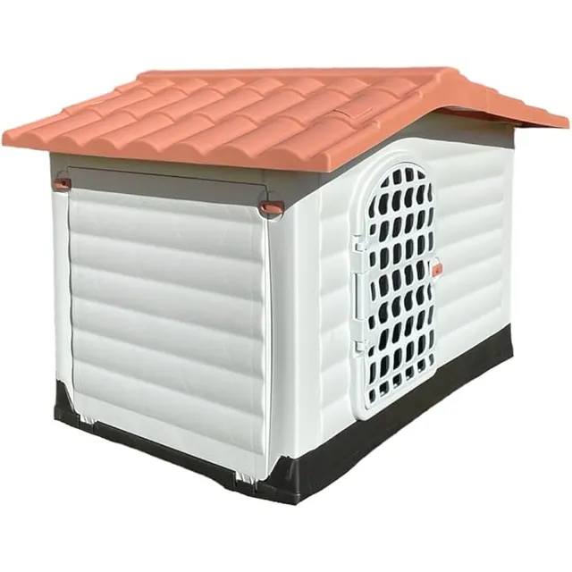 Casa Para Perro Grande Con Puerta Lateral Color Terracota