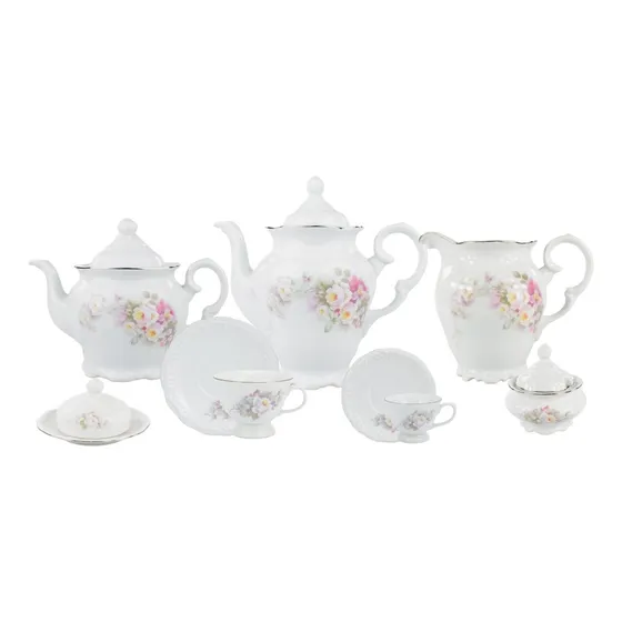 Jogo De Chá E Café Porcelana Schmidt 53 Peças - Dec. Vitoria