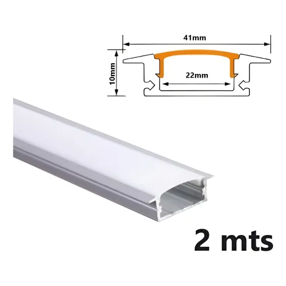 Perfil De Aluminio 2 Metros Largo Para Empotrar Cintas Led