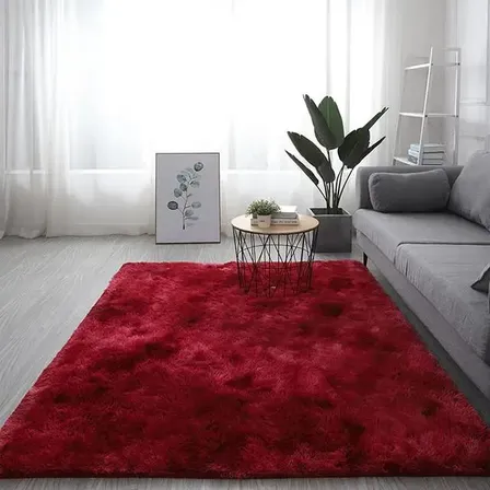 Tapete Felpudo 2 m x 1.5 m Para Sala e Quarto com Pelo Alto Bordo Antiderrapante
