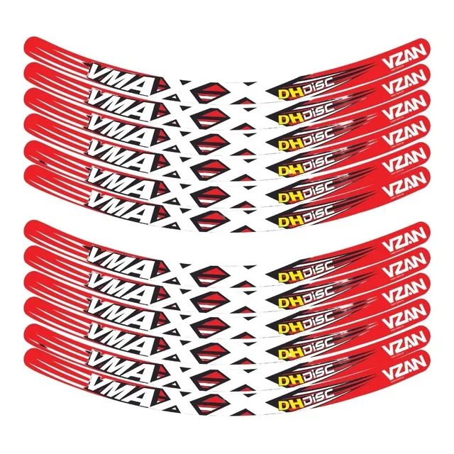 Adesivo De Roda Vmax Aro 26 Para Bike Cartela 12un Vermelho