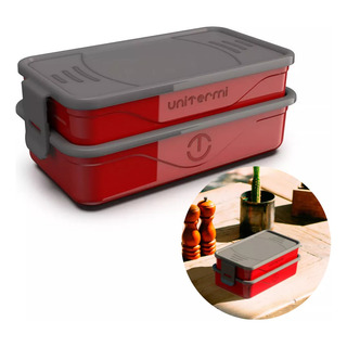 Pote Marmita Organizador Unitermi Com Talher De Inox Trava Pote Marmita Organizador Unitermi Com Talher De Inox Trava