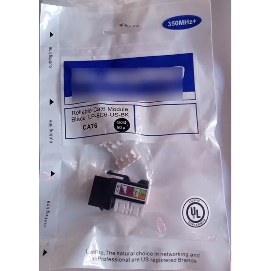 Coupler Cat6 Categoria 6 Rj45 Lampro Black Nuevos