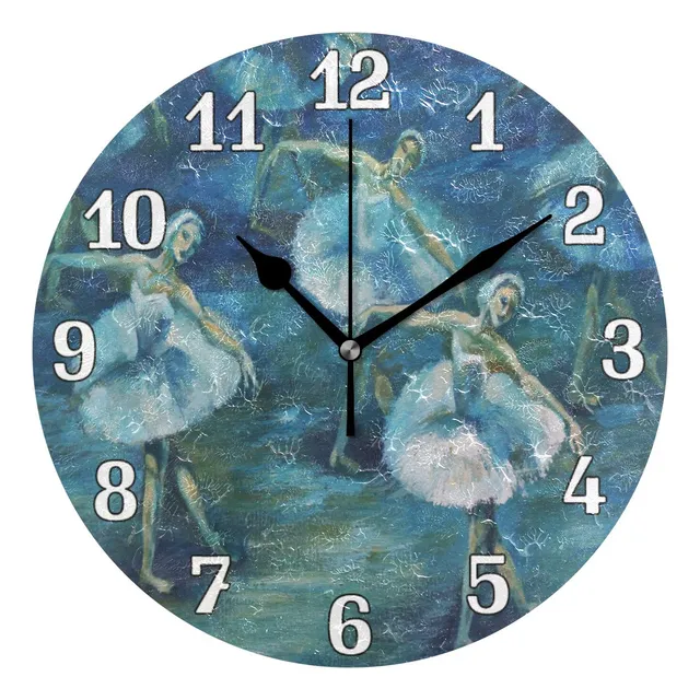 Reloj Pared Diseño Ballet Danza Cisne Lago Silencioso Para