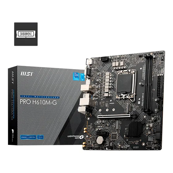 Mother Msi Pro H610m-g Intel 1700 Ddr5 Matx Color Negro