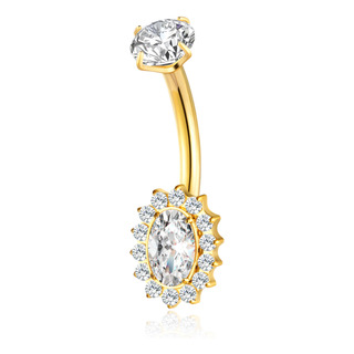 Piercing Banana Titânio Oval Zircônia Cravejada 1.6x10 Piercing Banana Titânio Oval Zircônia Cravejada 1.6x10