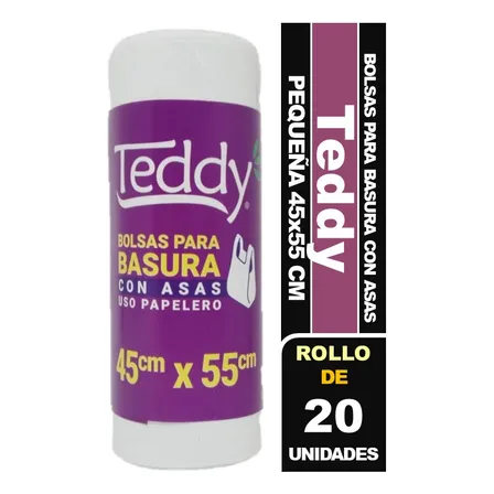 Bolsa De Basura Con Asas Teddy 45x55 Cm Pequeña 20 Un