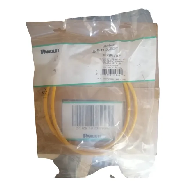 Patch Cord Cat 6 Panduit Amarillo 1 Metro 10 Piezas