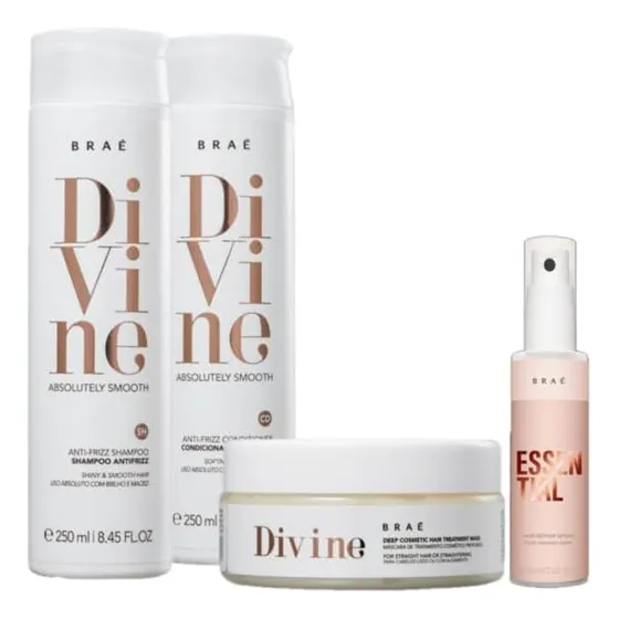 Kit Braé Divine 250ml + Mascara 200g + Mini Essential 60ml