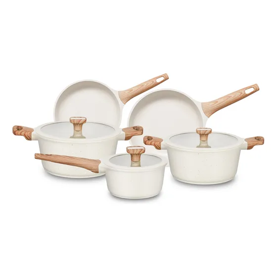 Conjunto De Panelas 5 Peças Linha Titanium Natural Indução MTA