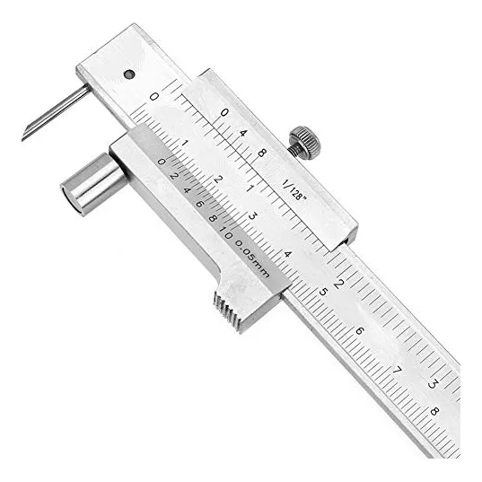 Calibrador De Trazado, 200mm 8in, Escala Dual, Aguja De Carb