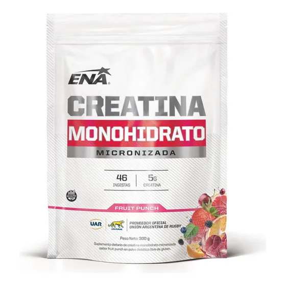 Ena Sport Monohidrato De Creatina Micronizada 300 G Polvo Doypack Fruit Punch