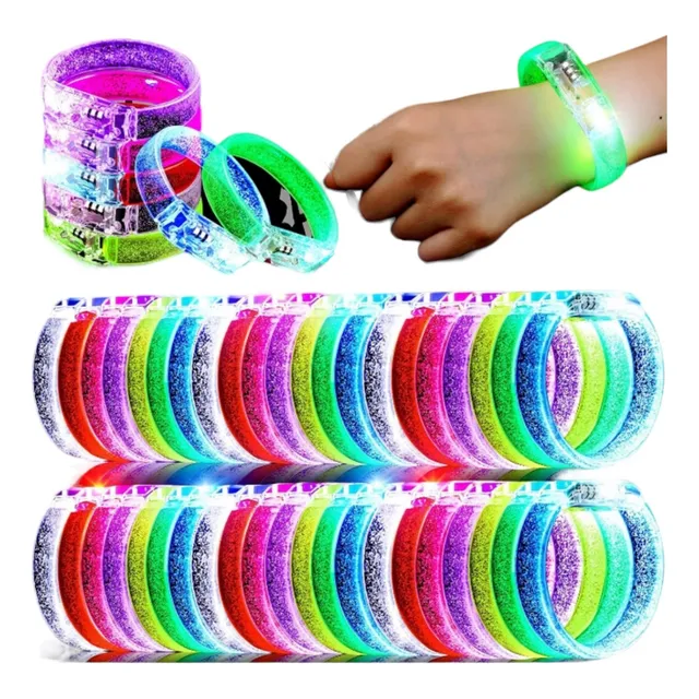 Pulsera Brazalete Manilla Con Luz  Led Goma Hora Loca X 12