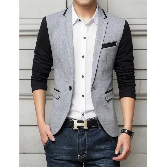 J Saco Blazer Para Hombro Con Un Boton Moda Coreana