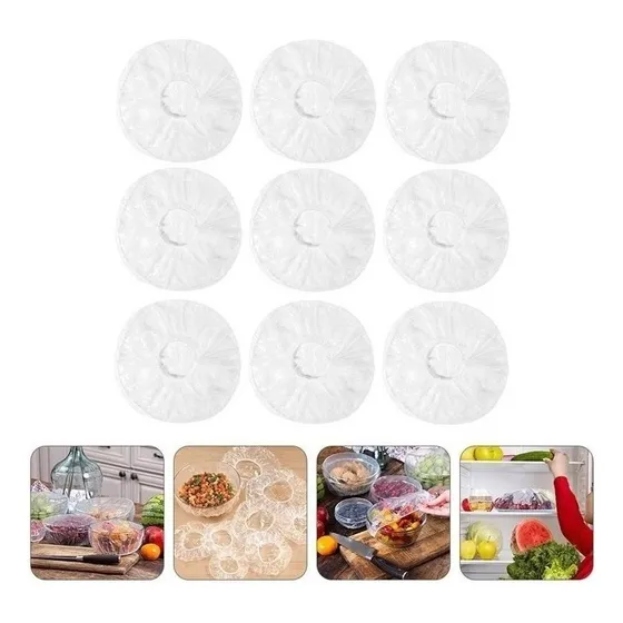 100pcs Descartável Tigela Tampa Elástica Alimentos
