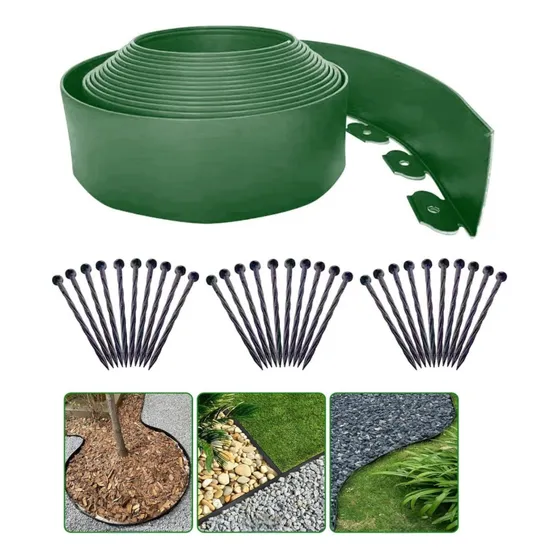 Limitador De Jardín Borde Separador Césped 5cm×6m Con Clavos