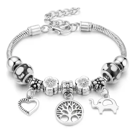 Berloque Prata Pingentes Pulseira Desenhos Cores Estilo Luxo