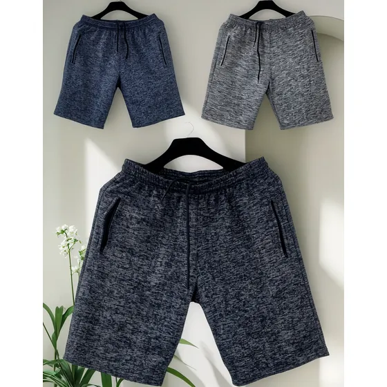 Kit 3 Bermudas Moletom Masculino 2 Bolsos Lateral Com Ziper