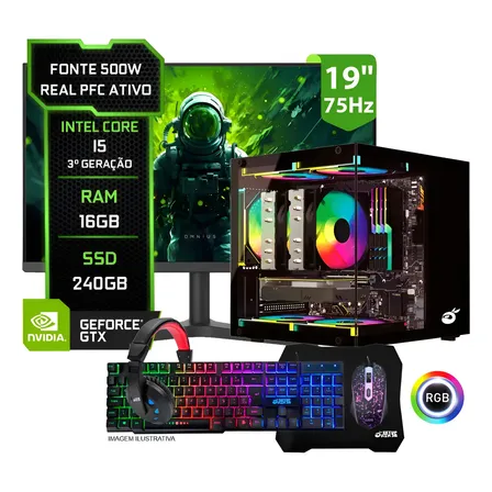 Pc Gamer Completo Cpu Intel I5 16gb Ram Ssd 240gb Vídeo 1gb 240 Gb 16 Gb Intel Hd Graphics 2500