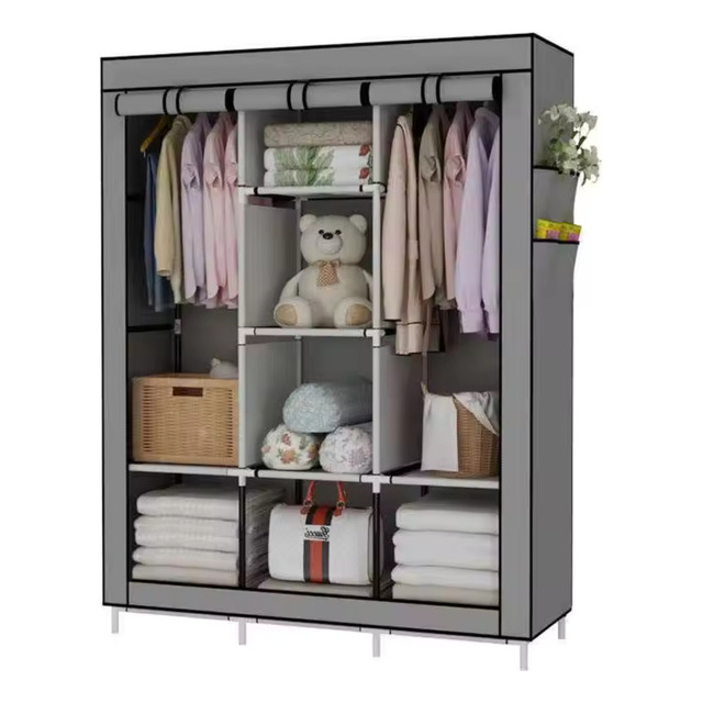 Armário Guarda Roupa Organizador Dobrável Desmontável Easy Decor Cor Cinza Armário Guarda Roupa Organizador Dobrável Desmontável Easy Decor Cor Cinza