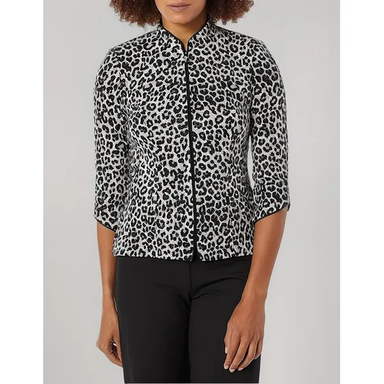 Chaqueta Fiesta Fina Animal Print Brillo Alex Evenings Usa