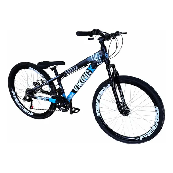 Bicicleta Vikingx Tuff 25 Shimano Aro 26 21v Freios Disco Cor Preto/azul Tamanho Do Quadro 13.5
