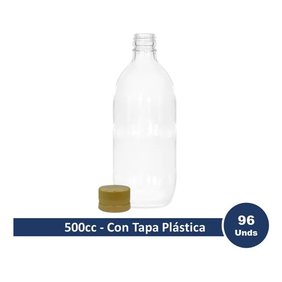 Botella De Vidrio Vinagrero 500cc Con Tapa Plástica