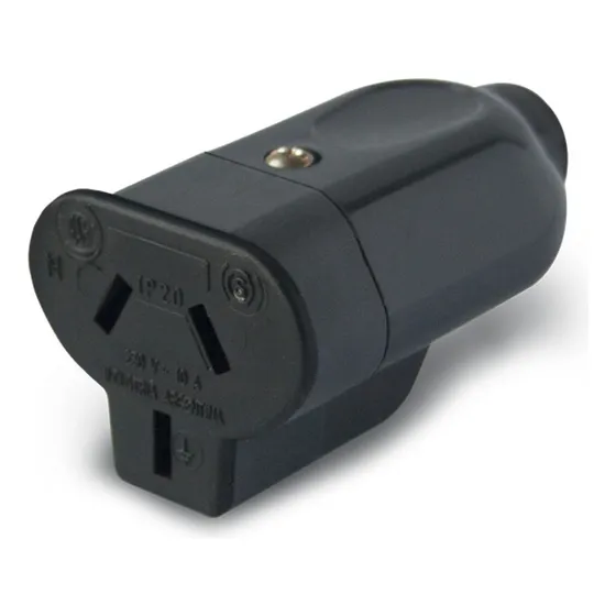 Ficha Hembra Negro 3 Patas Chatas 10 Amp 220v K3 Kalop