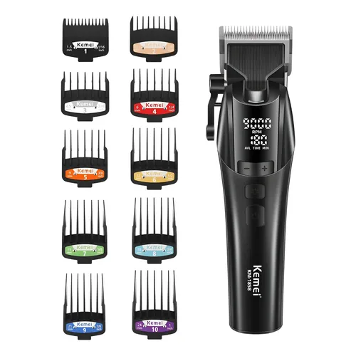 Máquina Profissional Cortar Cabelo Kemei KM-2796 9000 RPM 10