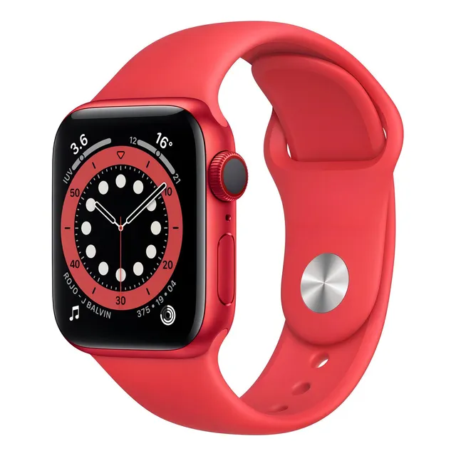 Apple Watch Series 6 (GPS+Cellular) - Caja de aluminio rojo de 4 cm - Correa deportiva rojo