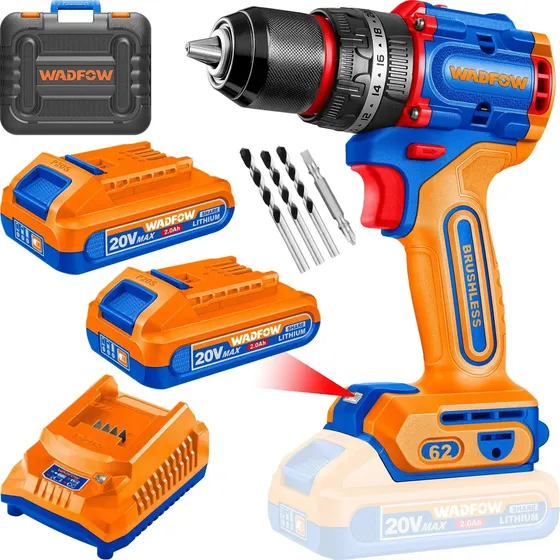 Taladro Percutor Atornillador Inalambrico 20v Brushless 62nm