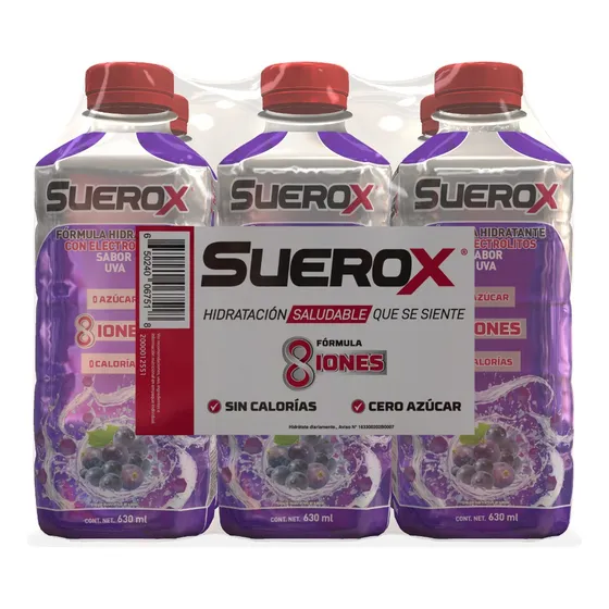 Suerox Bebida Hidratante UVA 6PACK 630ML