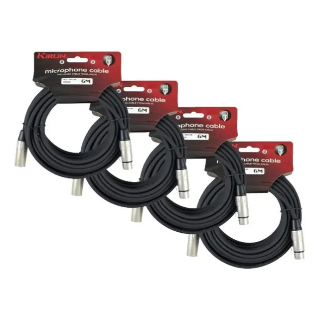 Pack 4 Cables Microfono Xlr De 6 Mts Kirlin Envío Gratis