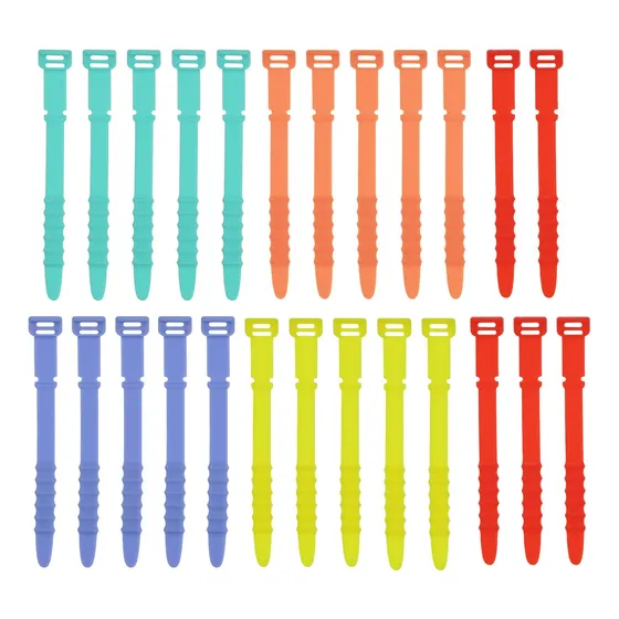 25 Brida Reutilizabl Silicona 4.5  Para Gestion Cabl Casa