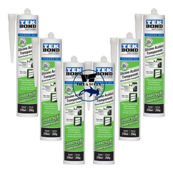Pack 6 Silicona Acetica Constr Tekbond 270 Ml Incoloro Trans