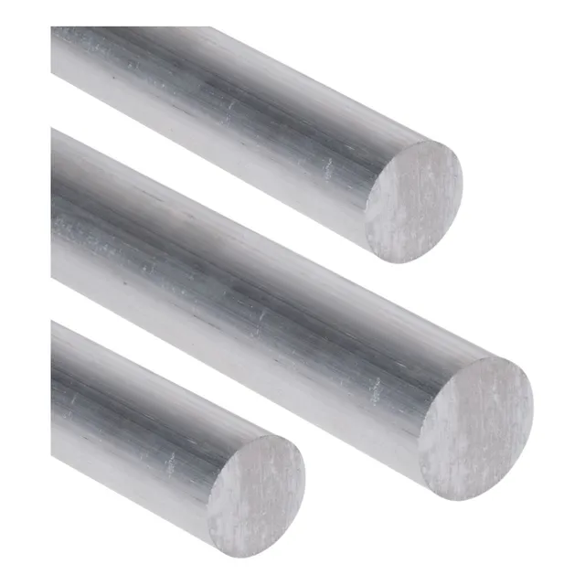 Barra Redonda Aluminio 1/2puLG X 1mts De Largo Crudo X6 Und