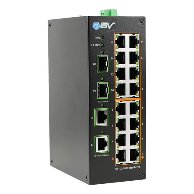 Bv-tech Industrial Din Rail Poe Ethernet Switch - 16