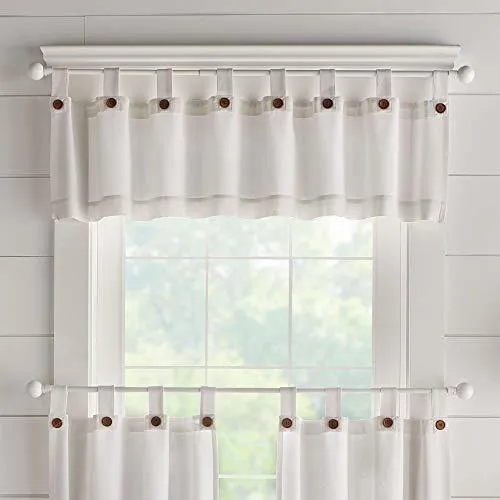 Elrene Home Fashions Tucker Cortina De Ventana Con Botón Sól