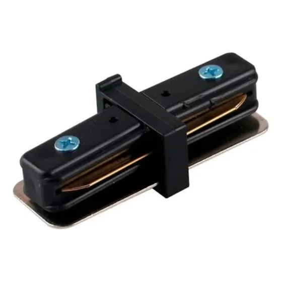 Conector Emenda Para Trilho Eletrificado Preto Branco Estrutura Preto Reto
