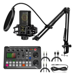 Kit Podcast Interface Audio Mesa De Som Microfone E Suporte Kit Podcast Interface Audio Mesa De Som Microfone E Suporte
