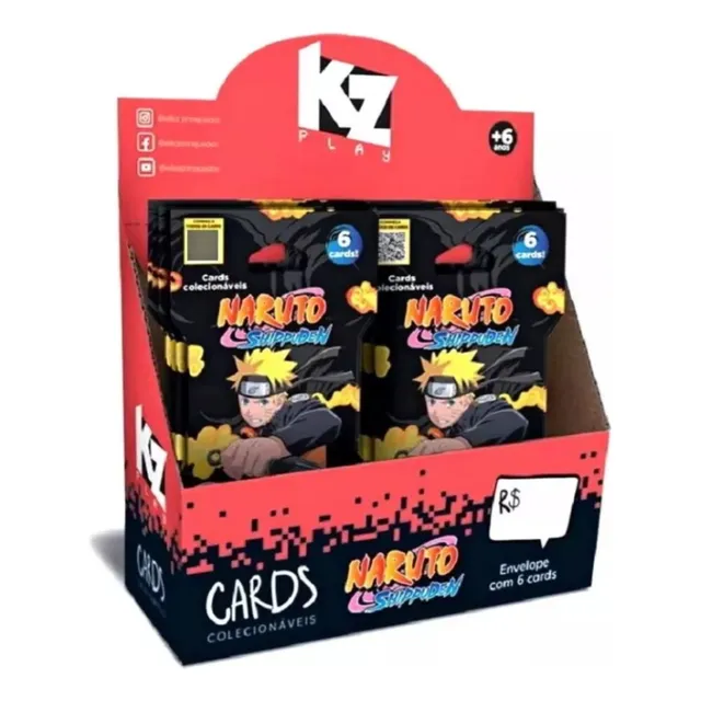 Pacote 6 Cartas Naruto Shippuden Elka Original Booster