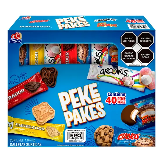 Galletas Gamesa Surtido Pekepakes 40pz 1.074kg