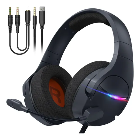 Auriculares Para Juegos Fachixy Gs-2 Negro Noise Cancelling