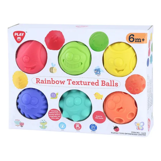 Juego Didáctico Pelotas Con Texturas De Arcoíris - Play Go