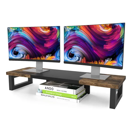 Soporte Elevador Monitor Doble Para 2 Resistente Tv