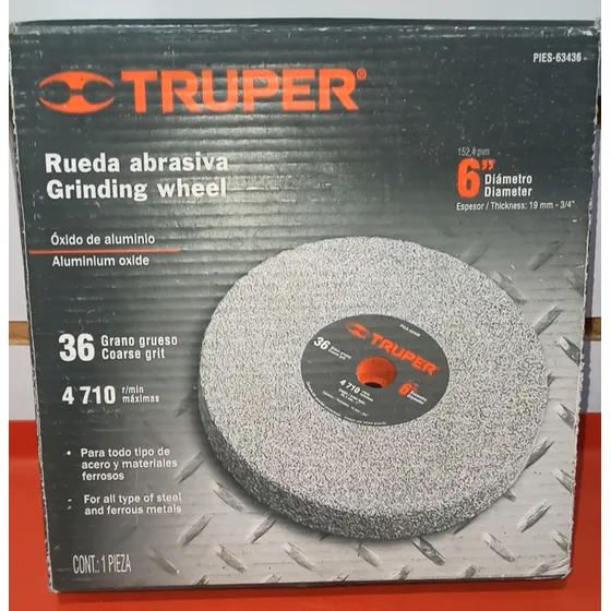 Piedra Para Esmeril De Banco 6x3/4 Grano 36 Truper
