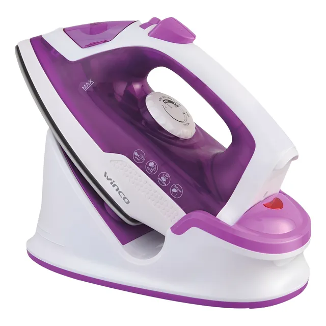 Plancha A Vapor Inalámbrica Base Cerámica 1200w Winco W1233 Color Violeta