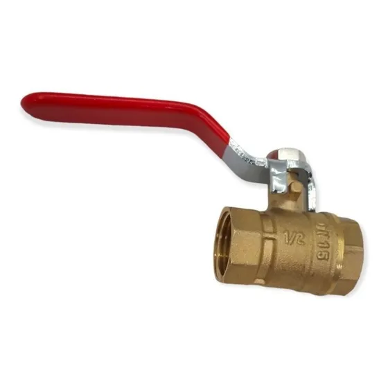 Llave De Paso Bola Bronce 1/2pul Manilla Hierro Roja Liviana
