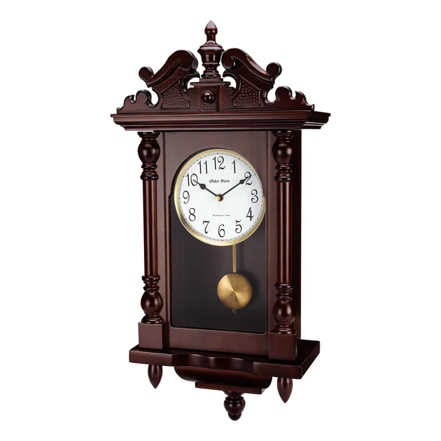 Reloj Pared Madera Real 4 Opcion Campanilla Pendulo Diseño